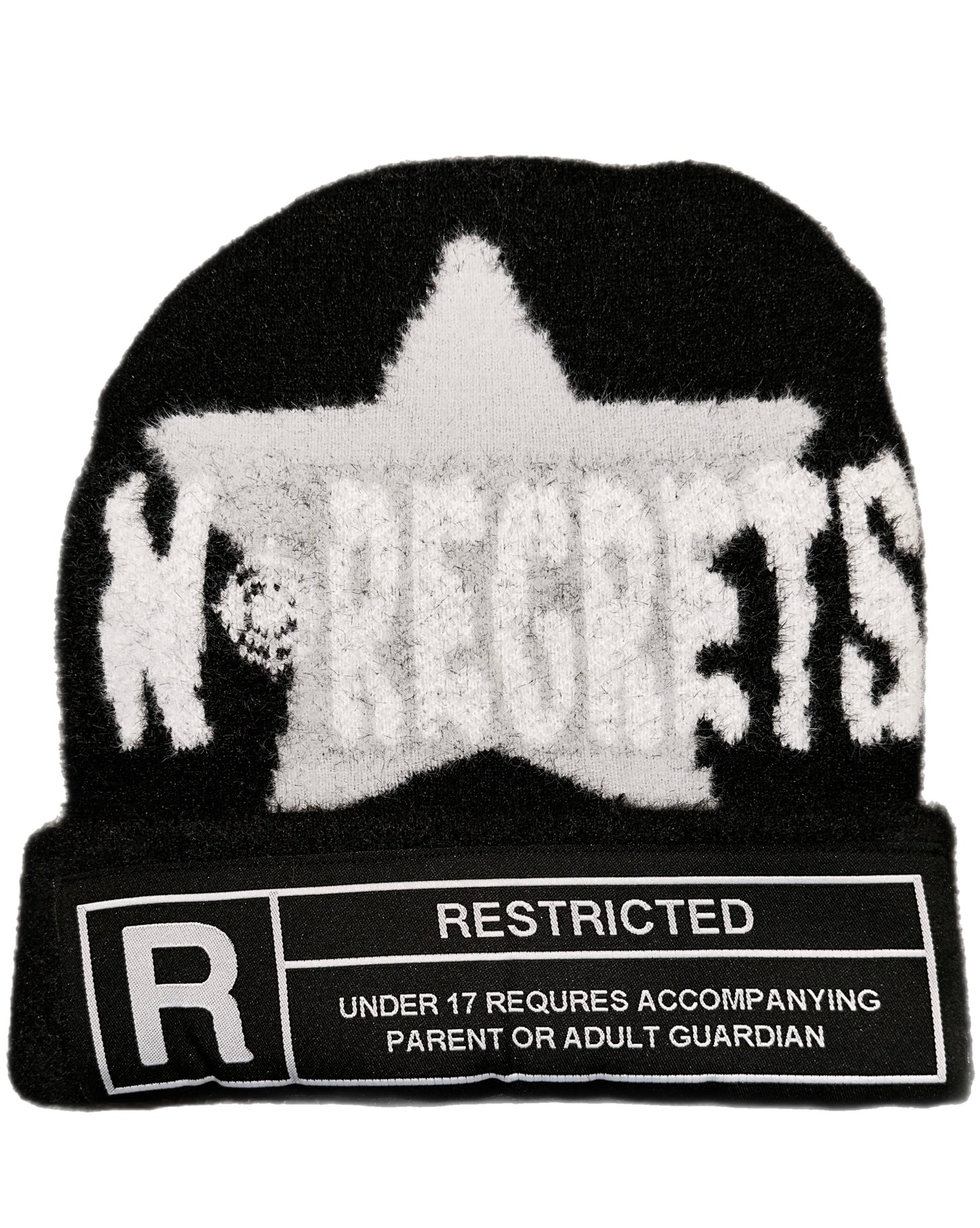 “RESTRICTED” Mohair Beanie Black