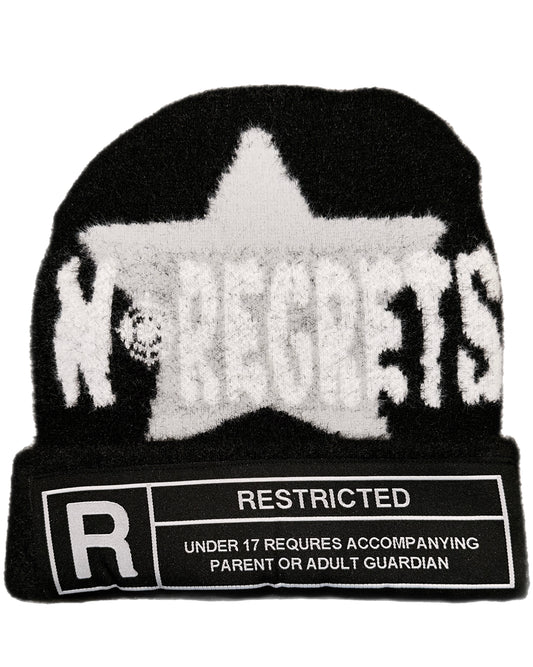 “RESTRICTED” Mohair Beanie Black