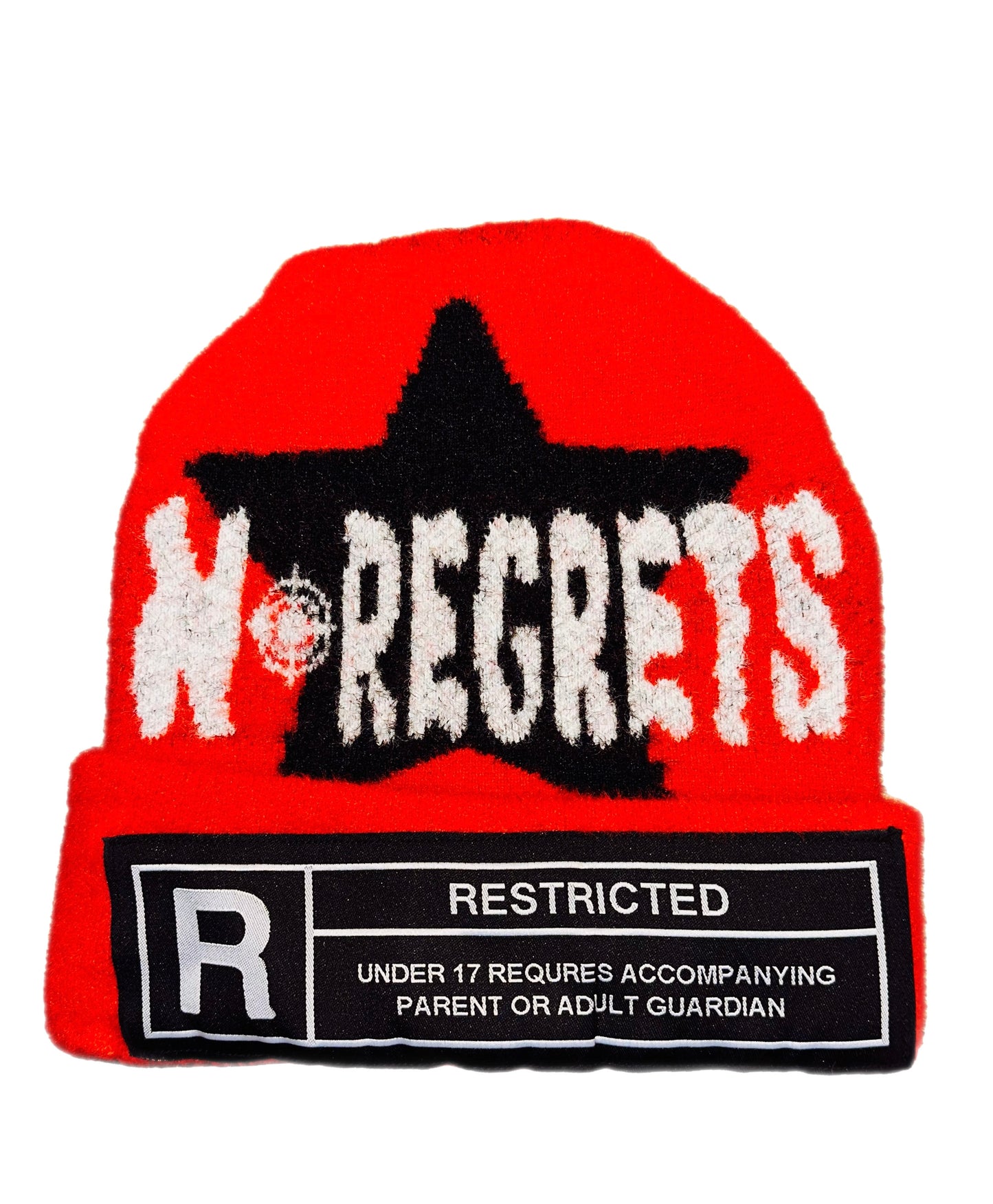 “RESTRICTED” Mohair beanie Red